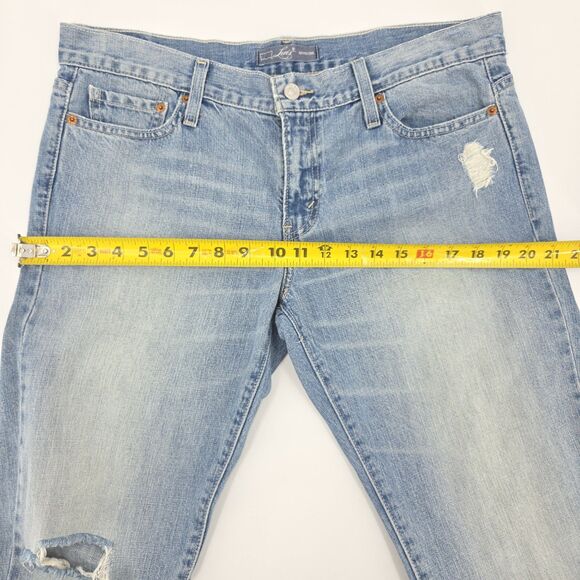 Levi's Boyfriend Mid Rise Jeans Womens Size 11 Blue Denim Straight Leg Casual - Picture 6 of 8